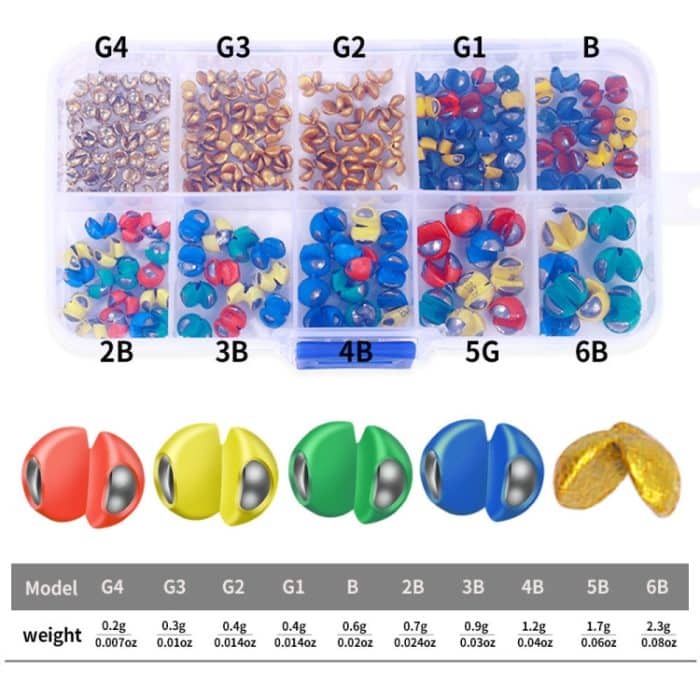 HENGJIA JI081-1 212 teile/schachtel Bissblei Angeln Gewichtetes Zubehör Set – Bild 4