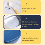 XC-540-541 Große, ovale, geteilte tragbare Büro-Isolier-Brotdose mit großem Fassungsvermögen, 600ml (Stainless Blue), 600ml (Stainless Yellow), 600ml (Stainless Purple), 1.2L (Stainless Blue), 1.2L (Stainless Yellow), 1.2L (Stainless Purple)... – Bild 5