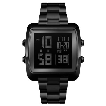 SKMEI 1369 Retro wasserdichte Golduhr Herren Stahlgürtel leuchtende quadratische Uhr, 1369 Black, 1369 Rose Gold, 1369 Gold, 1369 Silver