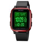 SKMEI 1858 Quadratische wasserdichte digitale Dual-Display-LED-Leuchtuhr, 1858 Red, 1858 Blue, 1858 Black, 1858 Rose Gold