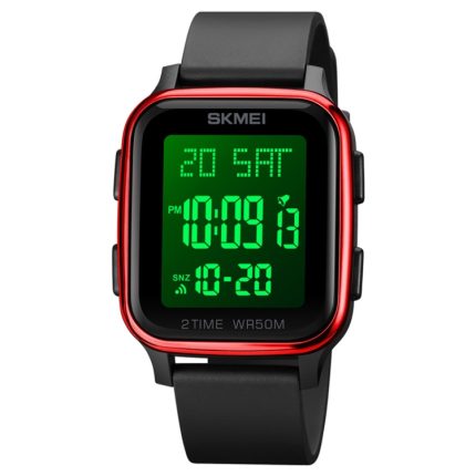 SKMEI 1858 Quadratische wasserdichte digitale Dual-Display-LED-Leuchtuhr, 1858 Red, 1858 Blue, 1858 Black, 1858 Rose Gold