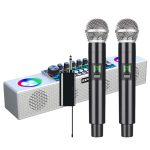 X80 Tragbarer, multifunktionaler, kabelloser Bluetooth-Soundkarten-Lautsprecher für Live-Gesang, Black, White, Dual-microphone Black, Dual-microphone White, Black Universal, White Universal