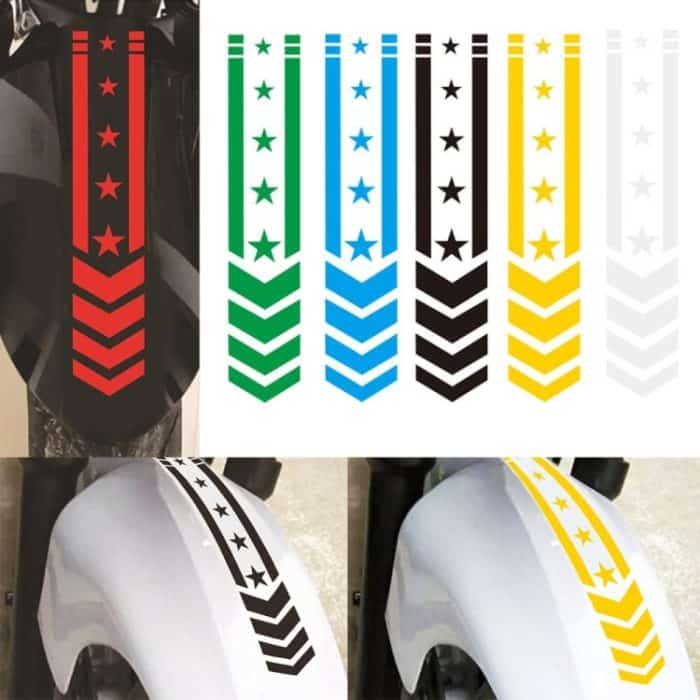 10 Stück Motorrad Auto Kotflügel Reflektierende Aufkleber Modifizierte dekorative wasserdichte Aufkleber, Arrow Star(Black), Arrow Star(White), Arrow Star(Blue), Arrow Star(Yellow), Arrow Star (Red), Arrow Star (Colorful Laser) – Bild 2