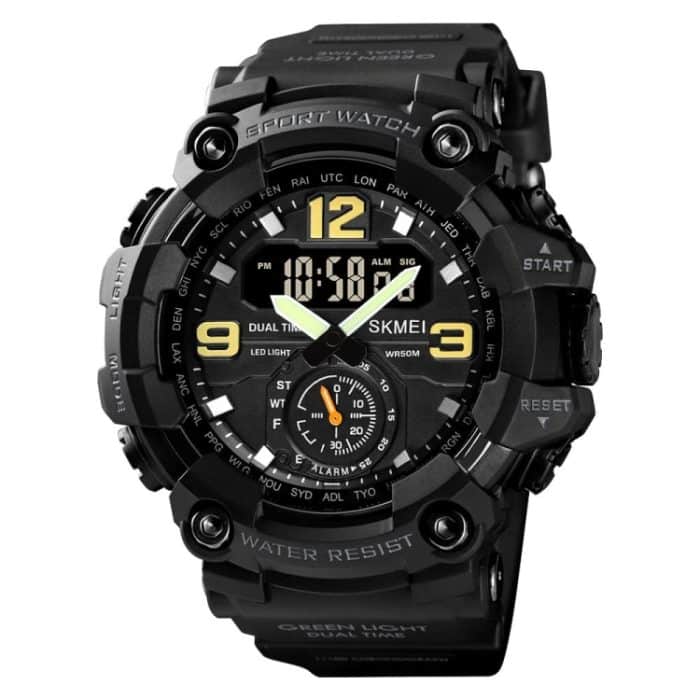 SKMEI 1637 Sport-Digitalanzeige für den Außenbereich, stoßfester Kunststoff, großes Zifferblatt, Herrenuhr, Black, Army Green, Blue Camouflage, Army Green Camouflage, Gray Black – Bild 1