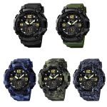 SKMEI 1637 Sport-Digitalanzeige für den Außenbereich, stoßfester Kunststoff, großes Zifferblatt, Herrenuhr, Black, Army Green, Blue Camouflage, Army Green Camouflage, Gray Black – Bild 2