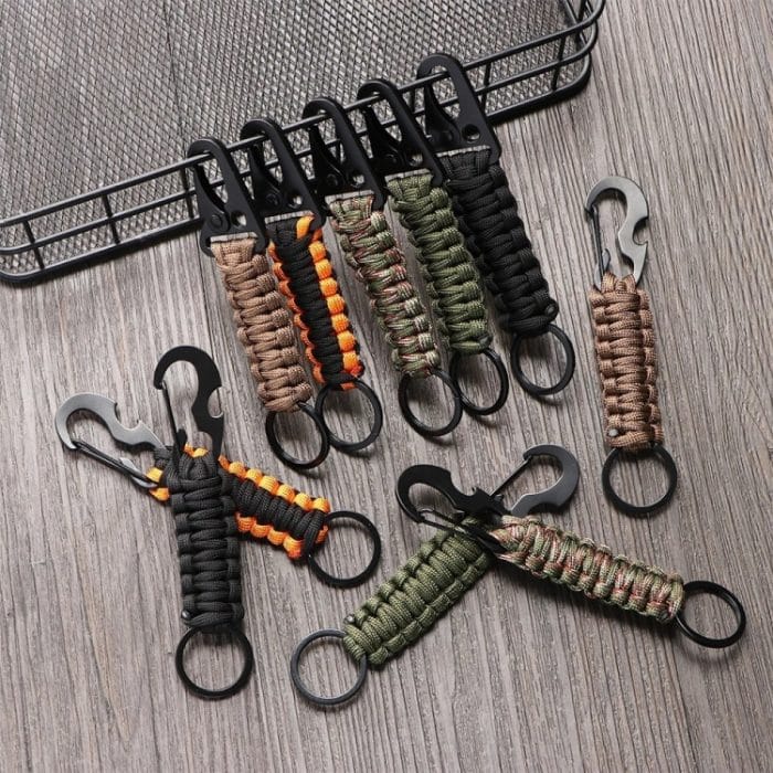 2 Stück Outdoor Klettern Adler Schnabel Schnalle Regenschirm Seil handgewebte Schlüssel hängende Schnalle, Hanging Buckle(Black), Hanging Buckle(Army Green), Hanging Buckle(Army Green Camouflage), Hanging Buckle(Black+Orange) – Bild 3