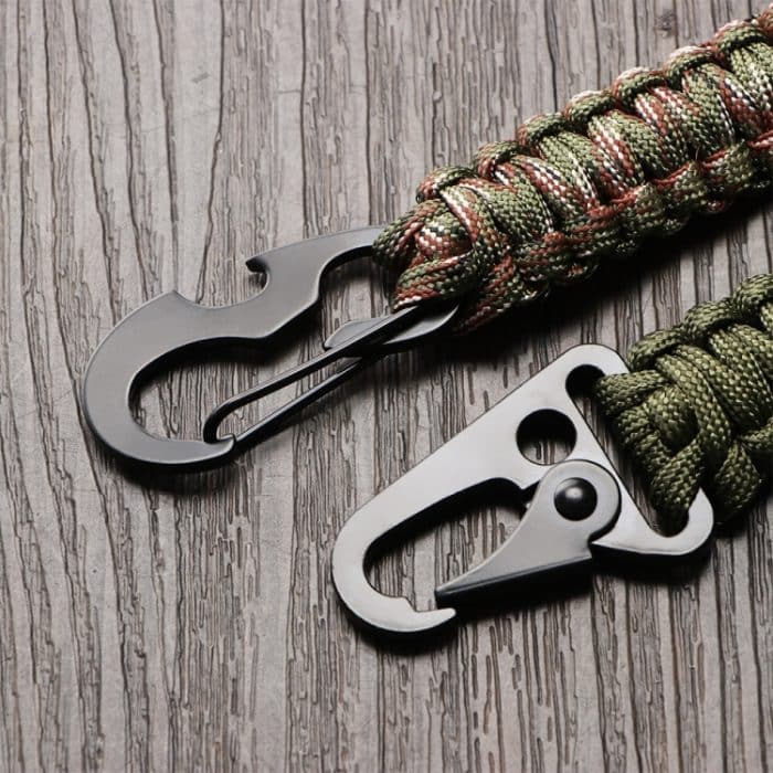 2 Stück Outdoor Klettern Adler Schnabel Schnalle Regenschirm Seil handgewebte Schlüssel hängende Schnalle, Hanging Buckle(Black), Hanging Buckle(Army Green), Hanging Buckle(Army Green Camouflage), Hanging Buckle(Black+Orange) – Bild 4