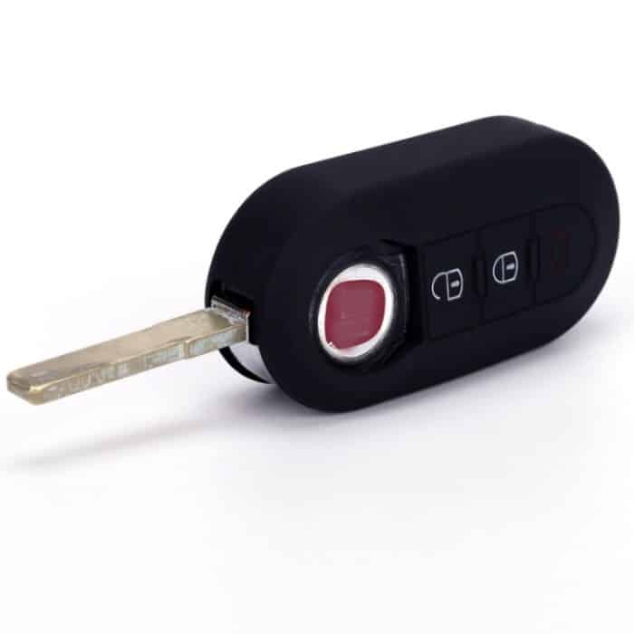 Für Fiat 500, 2 Stück, faltbar, 3-Tasten-Fernbedienung, Silikonhülle – Bild 4