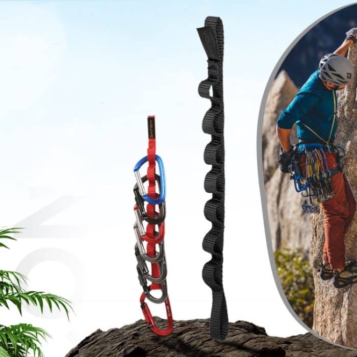 XINDA Outdoor Klettern Daisy Chain Rope Sling Strap Abseilen bergab, 25cm Red, 52cm Black – Bild 6