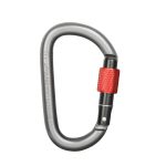 Xinda 25 kN Kletterkarabiner aus Aluminiumlegierung, D-förmiges Schraubtorschloss, 25kN Carabiner (Gray), 25kN Carabiner (Black)