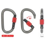 Xinda 25 kN Kletterkarabiner aus Aluminiumlegierung, D-förmiges Schraubtorschloss, 25kN Carabiner (Gray), 25kN Carabiner (Black) – Bild 4