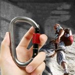 Xinda 25 kN Kletterkarabiner aus Aluminiumlegierung, D-förmiges Schraubtorschloss, 25kN Carabiner (Gray), 25kN Carabiner (Black) – Bild 6
