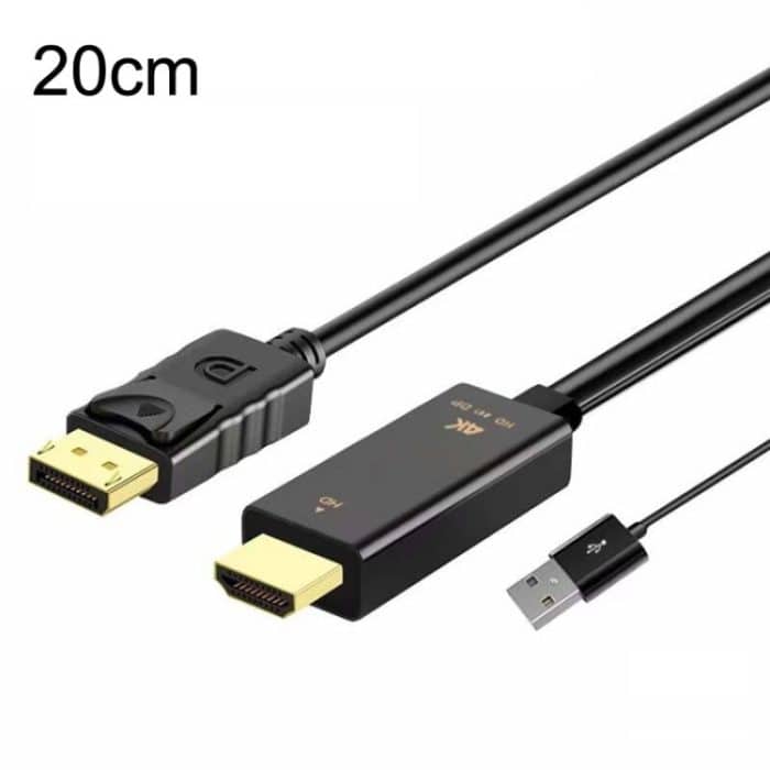 4K 60Hz HDMI-zu-DP-Adapter mit Netzteil-HD-Konverter, H146 25cm, H147 180cm – Bild 1