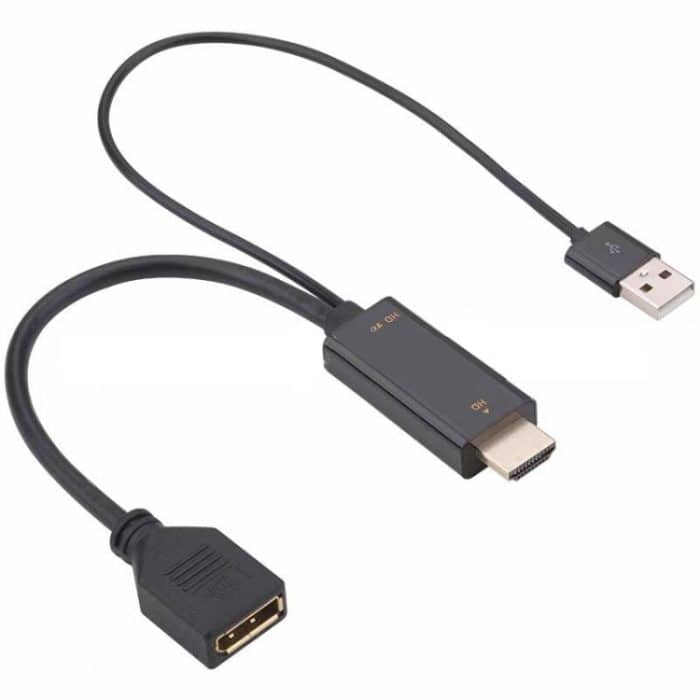 4K 60Hz HDMI-zu-DP-Adapter mit Netzteil-HD-Konverter, H146 25cm, H147 180cm – Bild 4