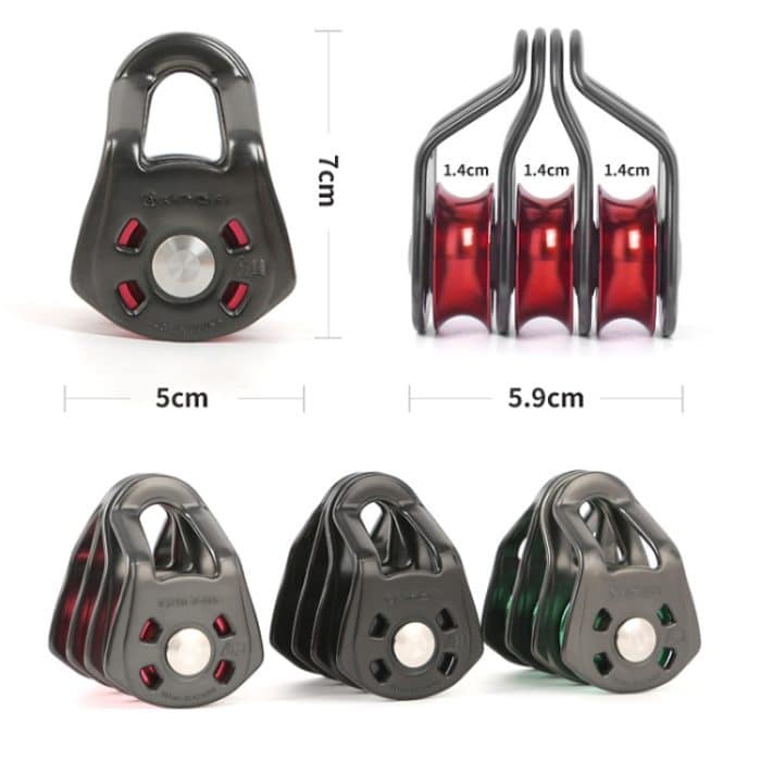 XINDA Outdoor Seilbahn mit drei Rollen überquert Klettern, Heben, Kugellager – Bild 2