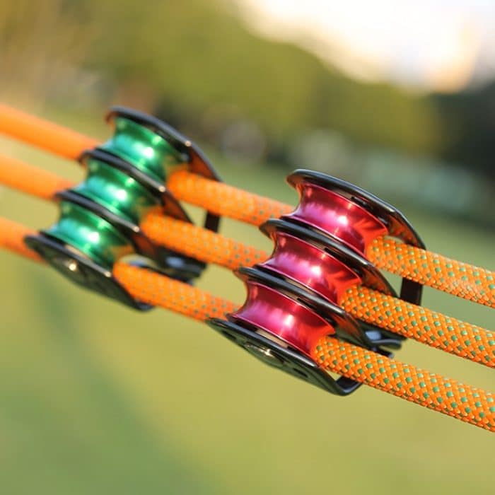 XINDA Outdoor Seilbahn mit drei Rollen überquert Klettern, Heben, Kugellager – Bild 6