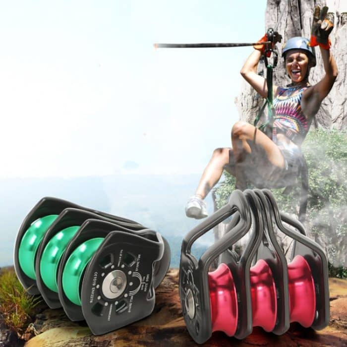 XINDA Outdoor Seilbahn mit drei Rollen überquert Klettern, Heben, Kugellager – Bild 7