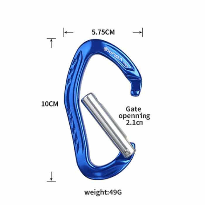XINDA 22KN Rock Climbing Straight Quickdraw Gefederte Torschnalle Aluminiumkarabiner, XD-8126 (Blue), XD-8126 (Black), XD-8126 (Red), XD-8126 (Orange), XD-8126 (Silver) – Bild 3
