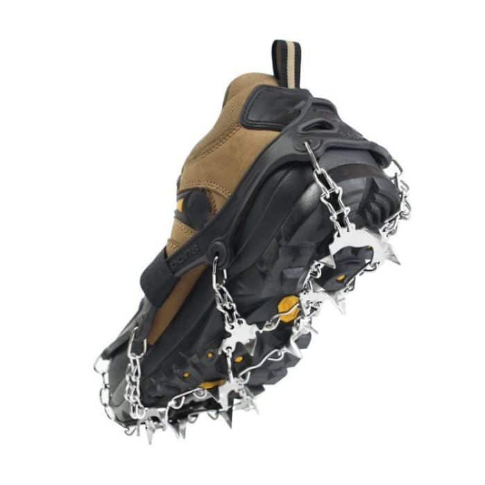 24 Zähne Outdoor Schnee Anti-Rutsch-Eiskrallen 201 Edelstahl Anti-Rutsch-Schuhüberzug, M, L – Bild 2