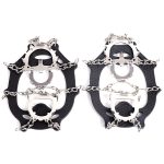 F12-3 12 Zähne Schnee Anti-Rutsch-Gummischuhüberzug Edelstahl geschweißter Eisgriff, Größe:, M Black, M Orange, L Black, L Orange