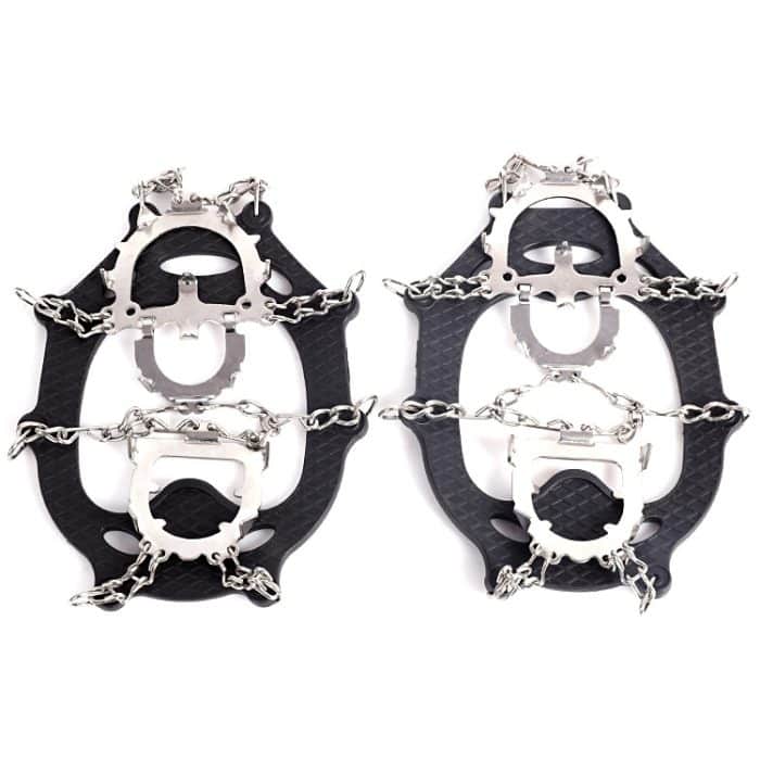 TBD0603485301.jpg F12-3 12 Zähne Schnee Anti-Rutsch-Gummischuhüberzug Edelstahl geschweißter Eisgriff, Größe:, M Black, M Orange, L Black, L Orange – Bild 1