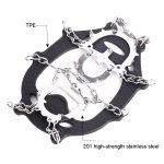 F12-3 12 Zähne Schnee Anti-Rutsch-Gummischuhüberzug Edelstahl geschweißter Eisgriff, Größe:, M Black, M Orange, L Black, L Orange – Bild 3