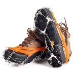 F11-1 11 Zähne 201 Edelstahl Outdoor Schnee und Eis Bergsteigen rutschfeste Schuhabdeckung, 11 Teeth (M Orange), 11 Teeth (M Black), 11 Teeth (L Orange), 11 Teeth (L Black)