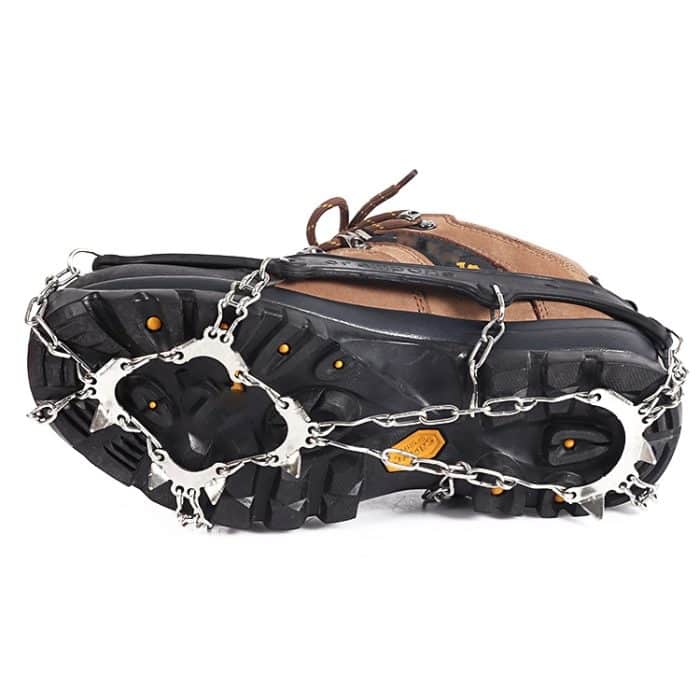 F11-1 11 Zähne 201 Edelstahl Outdoor Schnee und Eis Bergsteigen rutschfeste Schuhabdeckung, 11 Teeth (M Orange), 11 Teeth (M Black), 11 Teeth (L Orange), 11 Teeth (L Black) – Bild 4