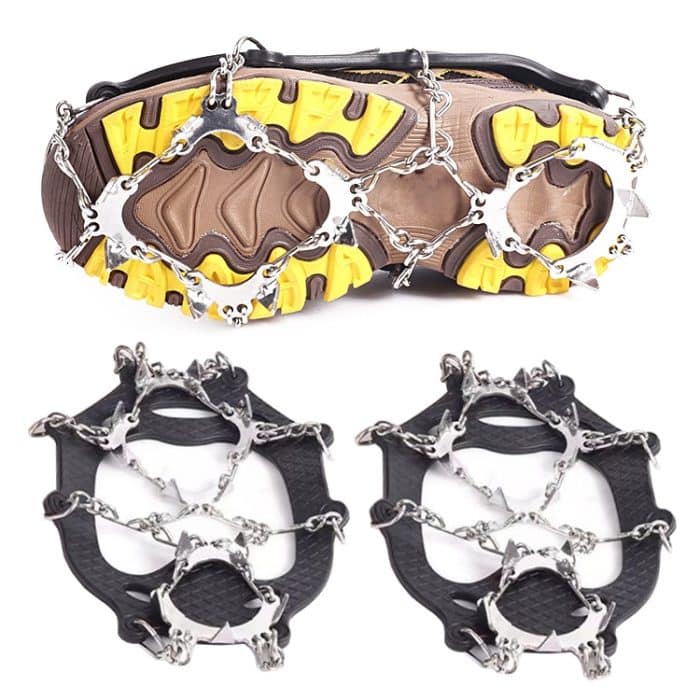 F13-3 13 Zähne Kinder Bergsteigen rutschfeste Schuhabdeckung Eis und Schnee rutschfeste Eisklauen, 13 Teeth Children (Black) – Bild 1