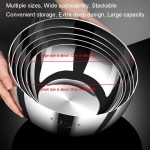 Kacheeg 316 Edelstahlbecken, Lebensmittelqualität, verdicktes Küchenknetbecken, Größe:, 24cm, 26cm, 28cm, 30cm, 32cm – Bild 2