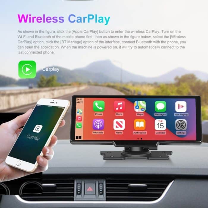 A3073 HD kabelgebundener 9,3-Zoll-1-zu-1-Smart-Player mit kabelloser Carplay-Zwei-Wege-Video-Split-Screen-Anzeige, A3073 9.3 Inch – Bild 6