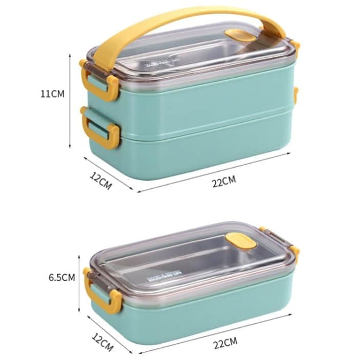 Nachfüllbare, isolierte Lunchbox aus 304 Edelstahl mit großem Fassungsvermögen, 800ml (Blue), 800ml (Pink), 800ml (Green), 1.6L (Blue), 1.6L (Pink), 1.6L (Green) – Bild 3