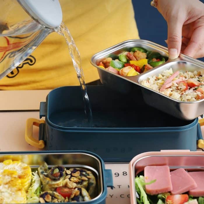 Nachfüllbare, isolierte Lunchbox aus 304 Edelstahl mit großem Fassungsvermögen, 800ml (Blue), 800ml (Pink), 800ml (Green), 1.6L (Blue), 1.6L (Pink), 1.6L (Green) – Bild 5
