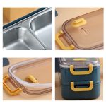 Nachfüllbare, isolierte Lunchbox aus 304 Edelstahl mit großem Fassungsvermögen, 800ml (Blue), 800ml (Pink), 800ml (Green), 1.6L (Blue), 1.6L (Pink), 1.6L (Green) – Bild 6