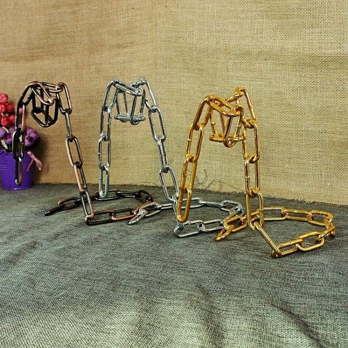 TYJJ-023 Multifunktionale dreidimensionale Kette Weinflaschenregal Haushalt dekorative Ornamente, Chain (Gold), Chain (Silver), Chain (Bronze) – Bild 5