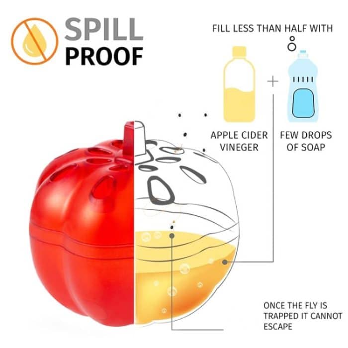 SK116 2 Stück kleine Kürbis-Fruchtfliegenfallen, fliegender Wurmfänger, (Red) – Bild 4
