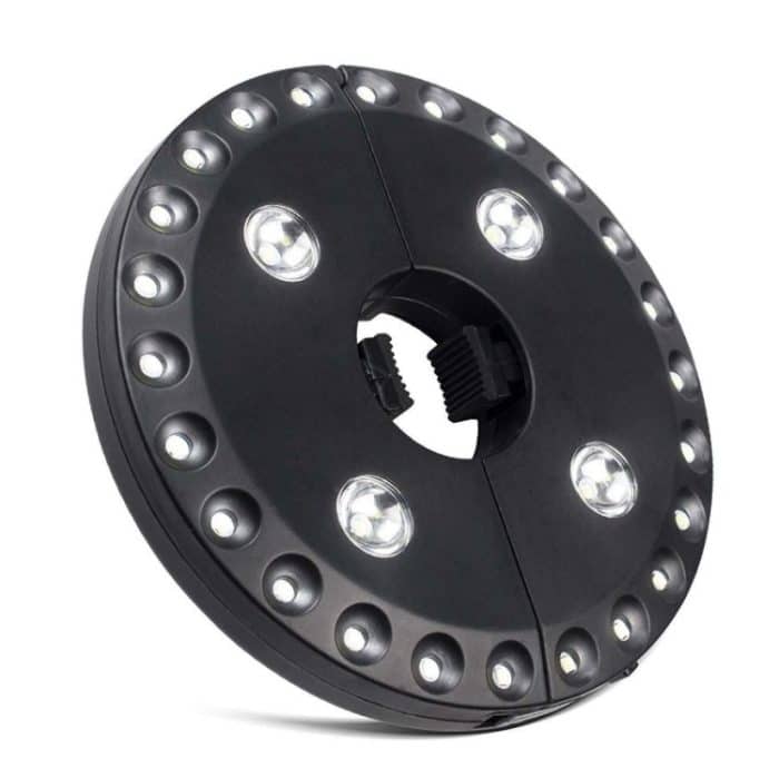 24+4 LEDs Schirmleuchte Balkon Notfall Zeltleuchte Campingleuchte für 2,5–3,5 cm Stange, Umbrella Light – Bild 2