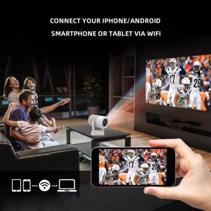 J1 1280 X 720P Projektor WiFi 6 Android 11 System unterstützt Spiegelbildschirm, EU Plug, US Plug, UK Plug, AU Plug – Bild 5