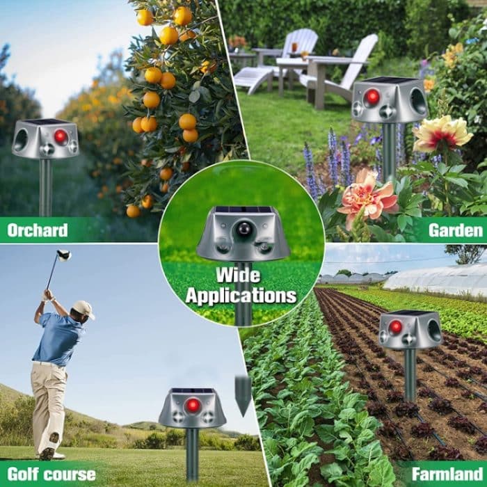 SK031 Vierseitiger Solar-Tiervertreiber, Vogelvertreiber, Ultraschall-Rattenvertreiber, Rat Repeller – Bild 9