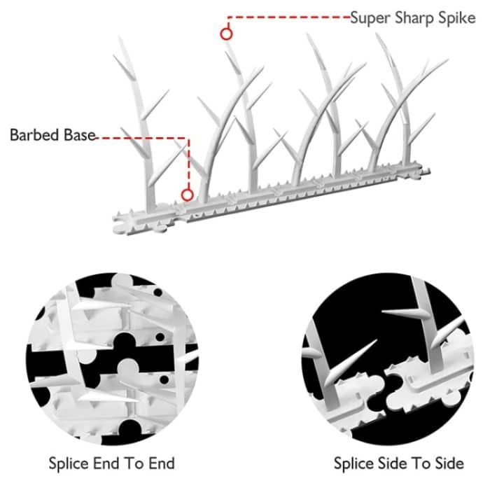 Anti-Vogel-Dorn aus Kunststoff, Diebstahlschutz, Anti-Katzen-Dorn, elektrischer Ast-Vogelabwehr-Dorn, 6pcs – Bild 3
