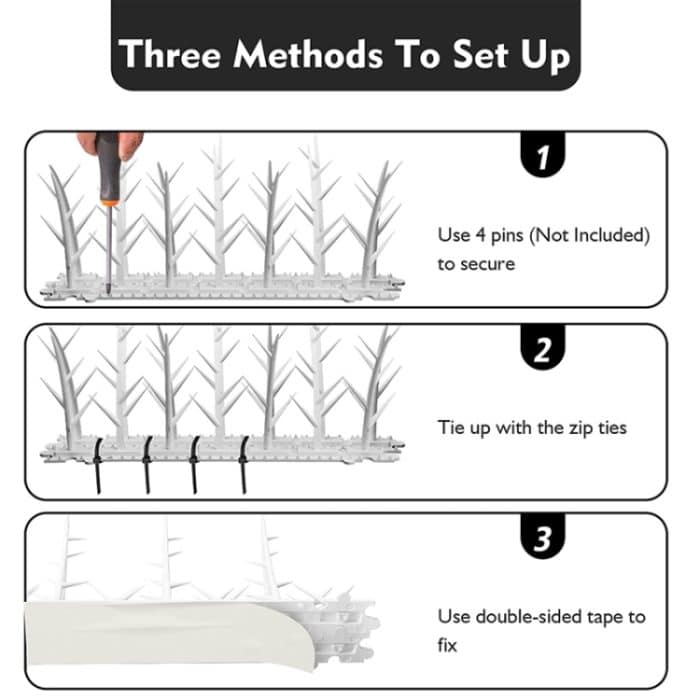 Anti-Vogel-Dorn aus Kunststoff, Diebstahlschutz, Anti-Katzen-Dorn, elektrischer Ast-Vogelabwehr-Dorn, 6pcs – Bild 9