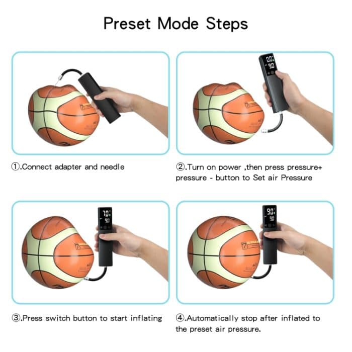 AP-04 Drahtlose elektrische Luftpumpe mit LCD-Display für Fußball-Basketball – Bild 7