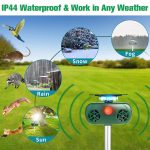 SK628 Solarbetriebener Tiervertreiber, 360-Grad-Blitzlicht, Vogelvertreiber, Ultraschall-Rattenvertreiber, Bird Repeller – Bild 10