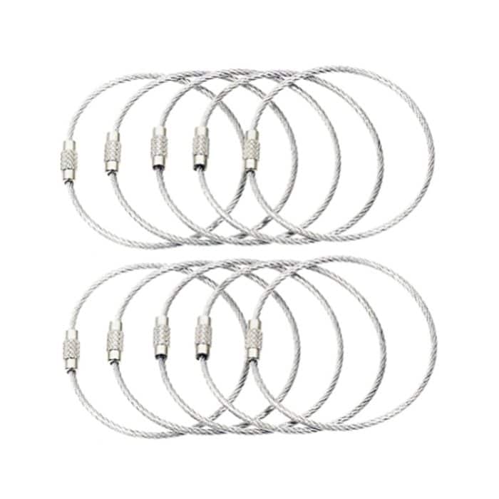 JJ11087 10 stücke Edelstahl Drahtring Schlüsselanhänger Drahtkette Schlüsselanhänger – Bild 1