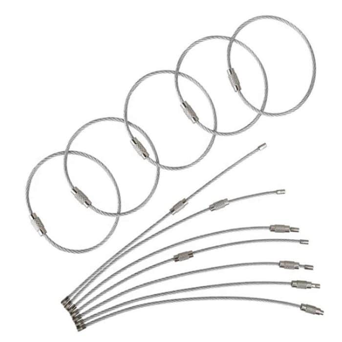 JJ11087 10 stücke Edelstahl Drahtring Schlüsselanhänger Drahtkette Schlüsselanhänger – Bild 2