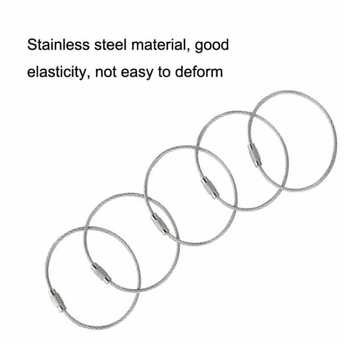 JJ11087 10 stücke Edelstahl Drahtring Schlüsselanhänger Drahtkette Schlüsselanhänger – Bild 3