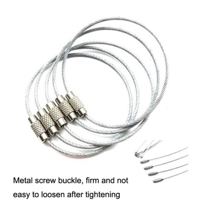 JJ11087 10 stücke Edelstahl Drahtring Schlüsselanhänger Drahtkette Schlüsselanhänger – Bild 4