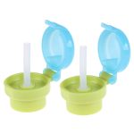 2 Stück CJ07205 Baby-Strohhalm-Deckel, tragbare Trinkhalm-Deckel für Kinder, 2pcs Green, 2pcs Pink