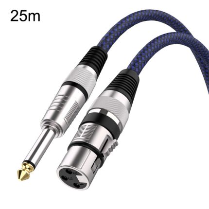 Blaues und schwarzes Net TRS 6,35-mm-Stecker auf Caron-Buchse, Mikrofon-XLR-Balance-Kabel, 25m, 30m