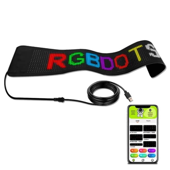 Flexibler elektronischer LED-Farbbildschirm für die Heckscheibe des Fahrzeugs, 276x90mm, 532x90mm, 788x90mm, 1044x90mm, 260x150mm, 500x150mm, WIFI Model 740x150mm, WIFI Model 980x150mm – Bild 2